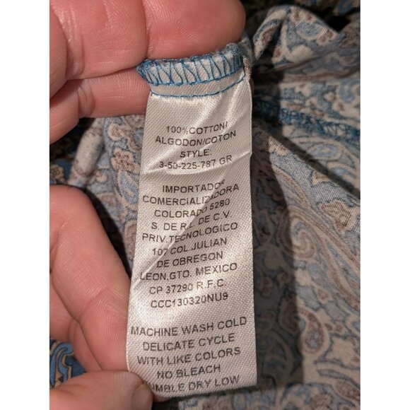 ROPER Womens Western Paisley Button Up Pearl Snap Size Large Cotton - Picture 7 of 8